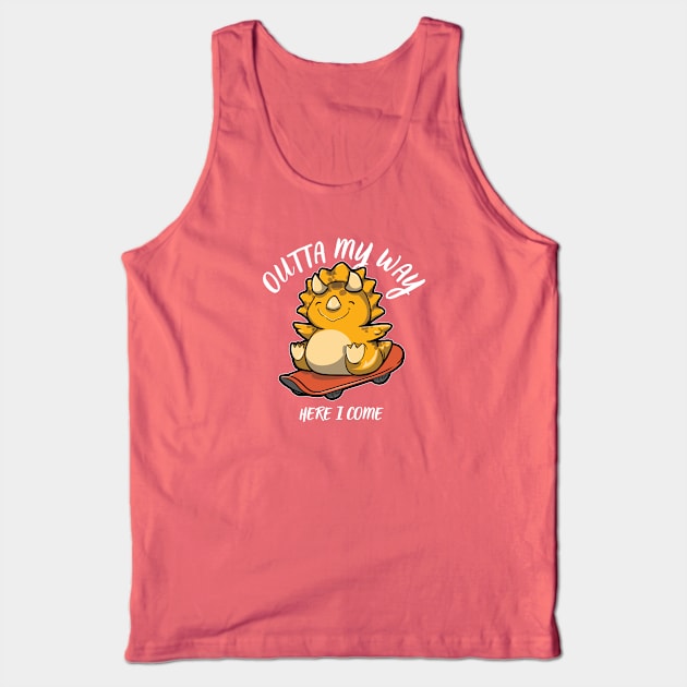 Triceratops Skateboarding Tank Top by DinoMart